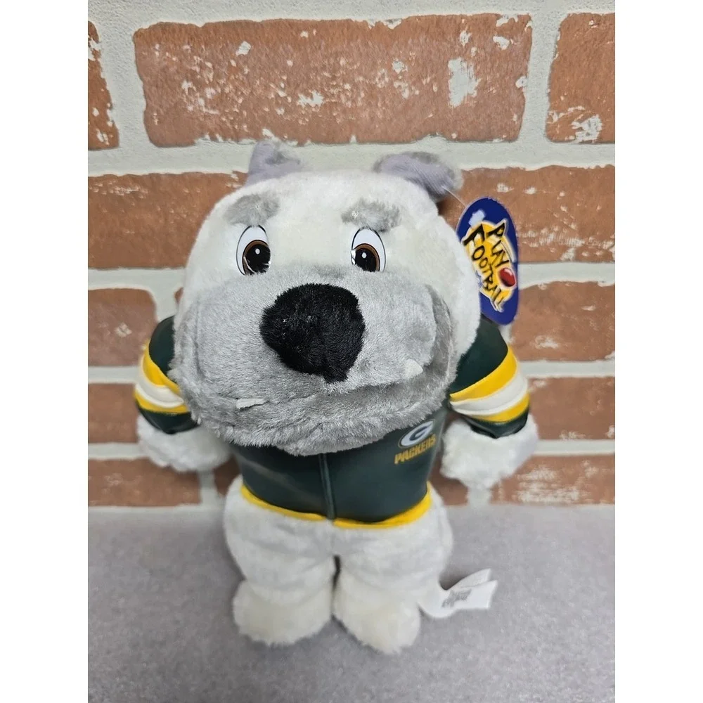Vintage Green Bay Packers Football Bulldog Mascot Plush Stuffed Animal NFL‎ 1998